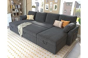110 inch Oversized Sectional Sleeper Sofa with Chaise