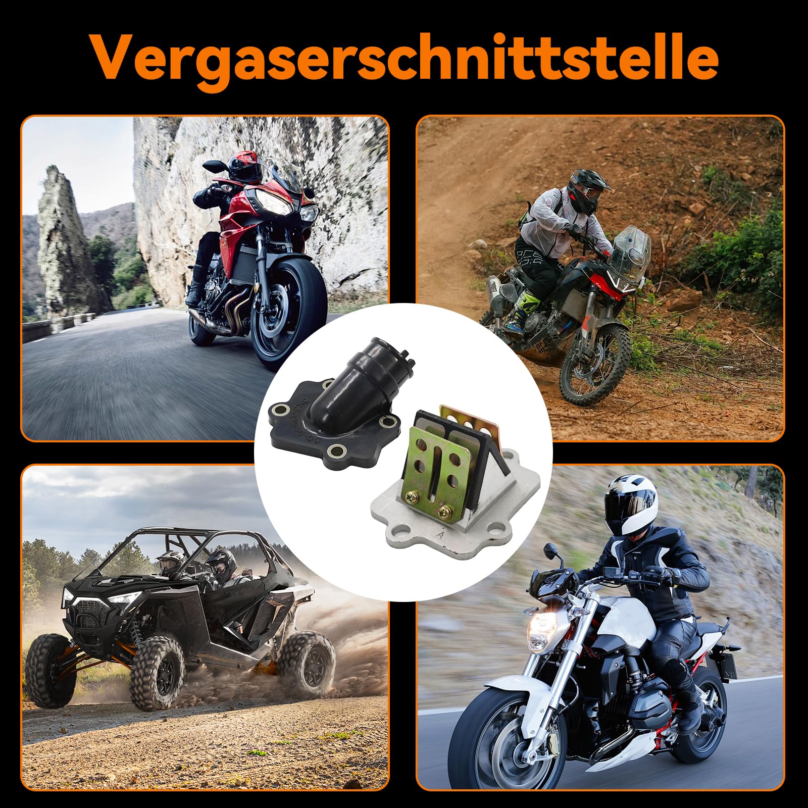 Blok membranowy z króćcem ssącym i zestawem uszczelek – kompatybilny z Yamaha Aerox, Nitro, Aprilia SR50, CPI, MBK, Sachs Roller (OEM: 0450065, 0450063)