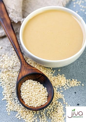 Miniatura 5 de Jiva Organics RAW Organic Sesame Tahini - Tarro de 16 onzas, sin OMG, natural, lote pequeño