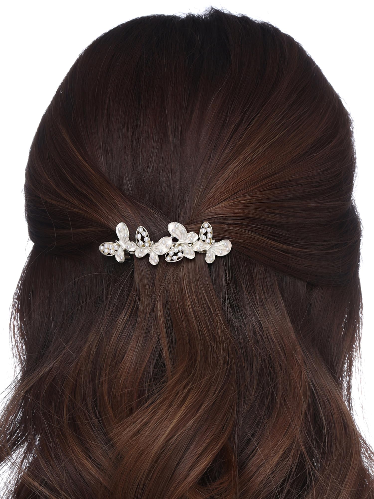 Women's Pearl Butterfly Hair Clip, Elegant Barrette Accessory