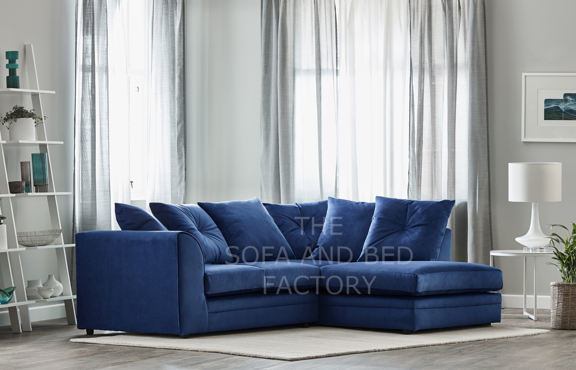 Buy The Sofa & Bed Factory Roxie Plush Velvet 3 Seater Fabric Corner