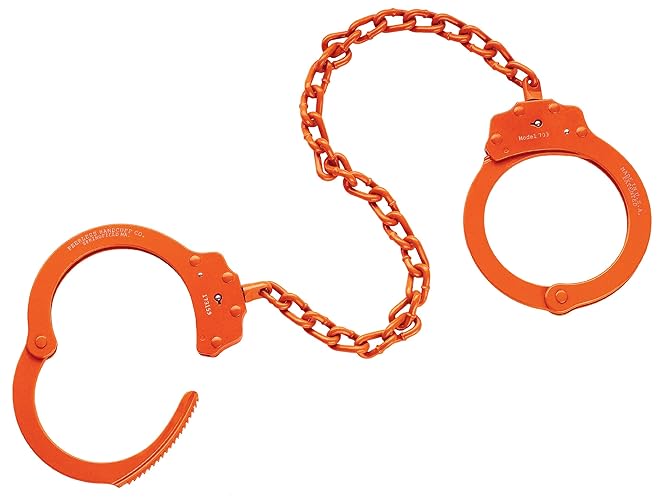 Peerless Handcuff Company, Leg Iron, Model 703O, Leg Iron - Orange Finish