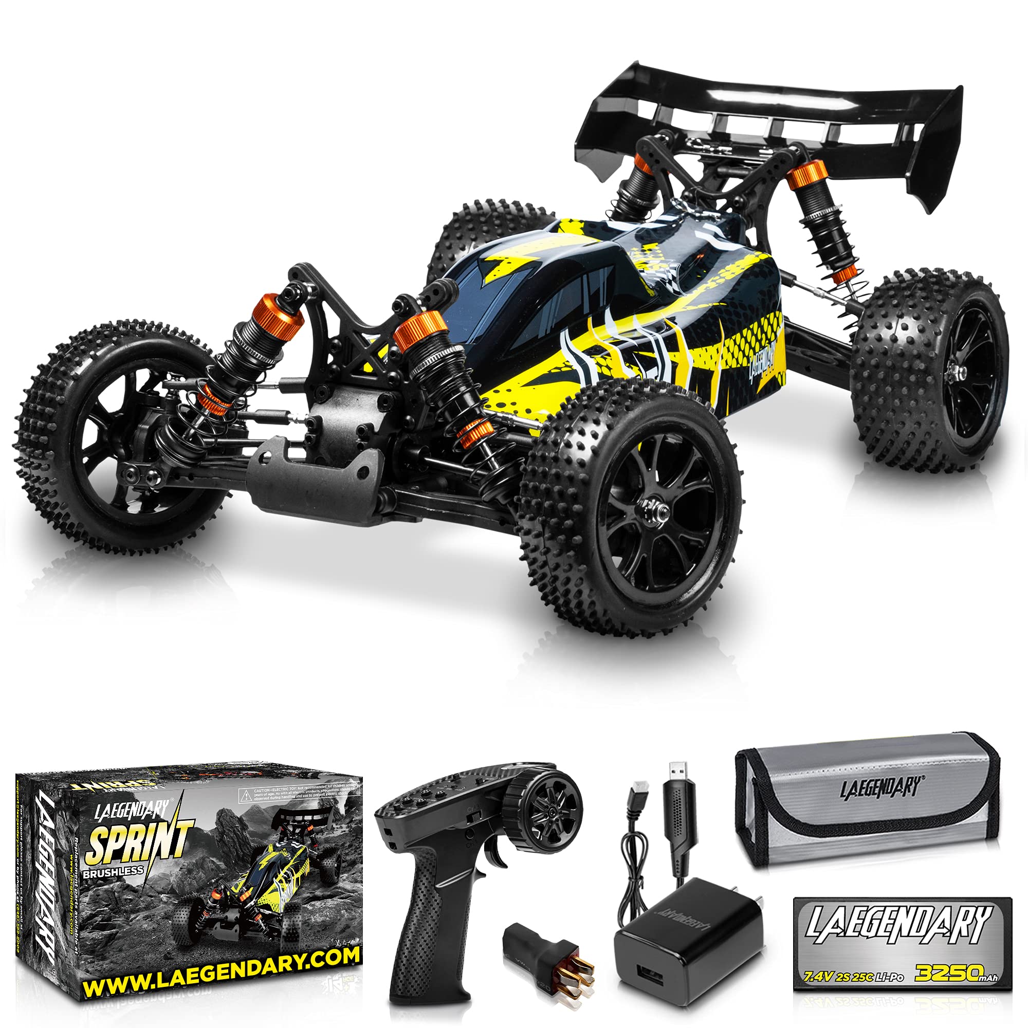 Buy LAEGENDARY 1:10 Large Scale Brushless RC Cars 65+ km/h High Speed ...