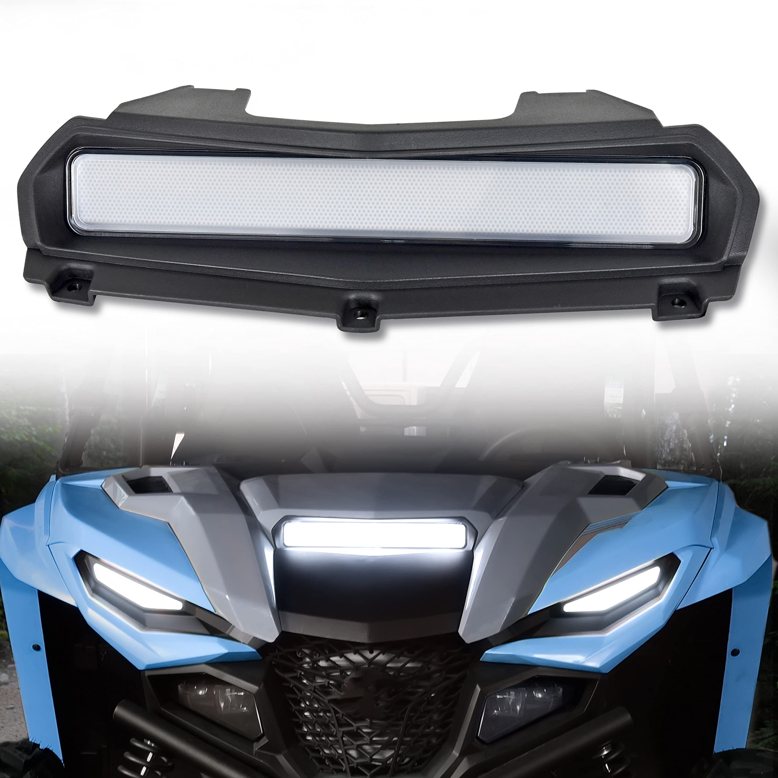 KATIMOTO LED Hood Scoop Light with Start Animation for Yamaha RMAX 1000 21-25, Front Auxiliary Light Hood Panel Lamp for Yamaha Wolverine RMAX2 1000 / RMAX4 1000 2021-2025 Accessories (1PCS)