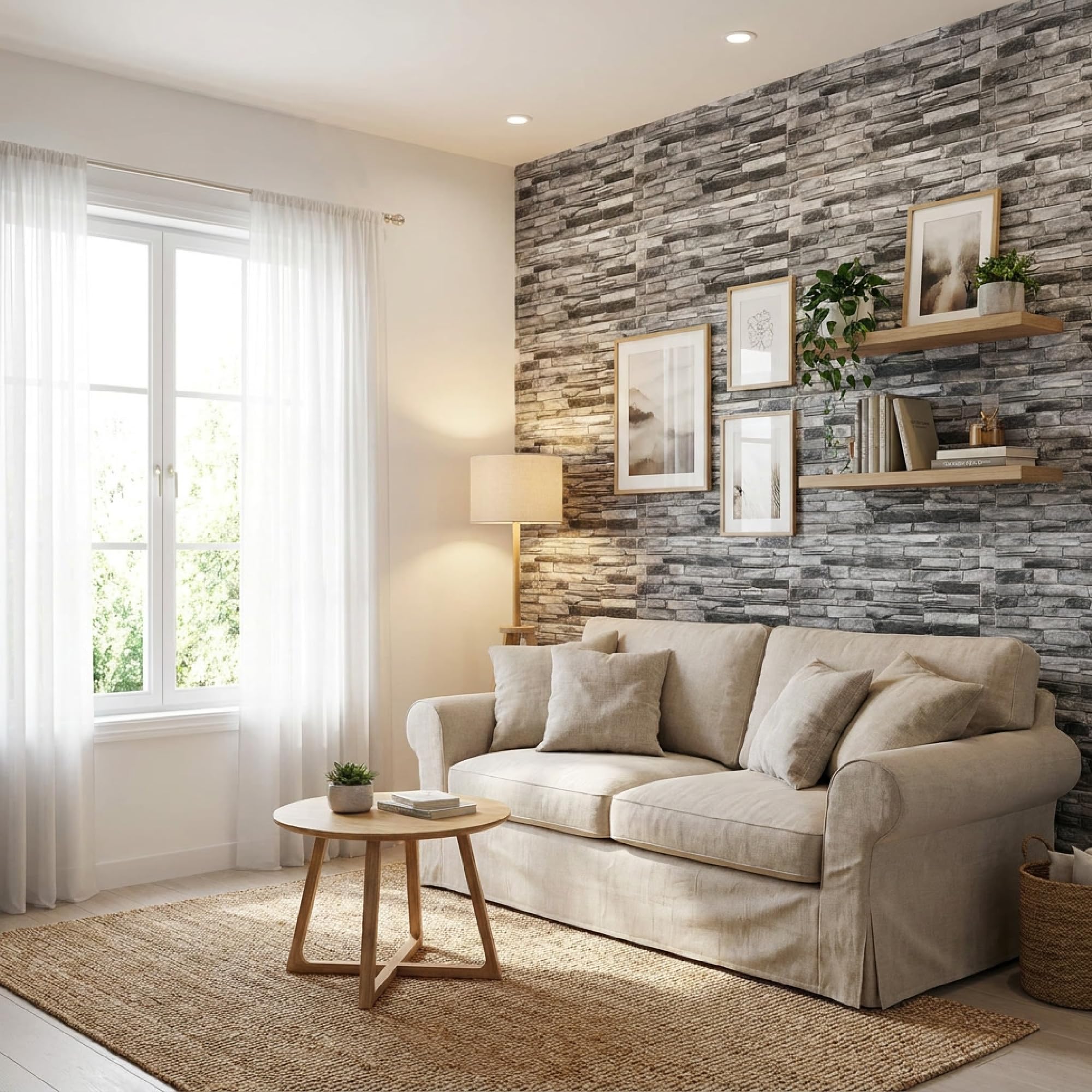 Grace Baltic - Paneles de pared 3D para decoración de pared interior no adhesivos, finos y elásticos, de PVC, Oro (10 piezas / 4.6 m2) (10, Gris)