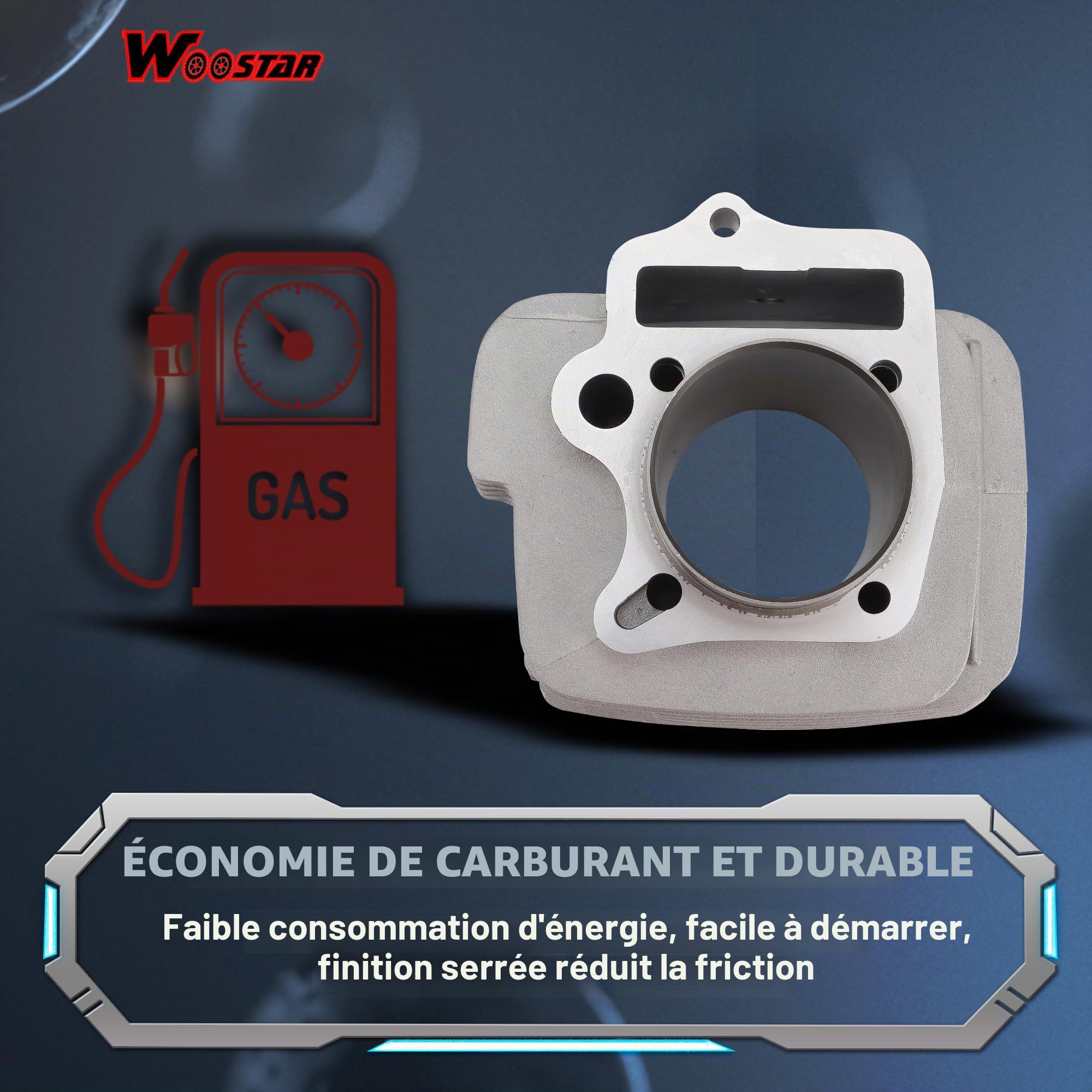 WOOSTAR 56mm Gros Alésage Kit de Reconstruction de Cylindre avec Piston Replacement pour YinXiang 140cc Moteur YX140 1P56FMJ Moteur Dirt Pit Bike