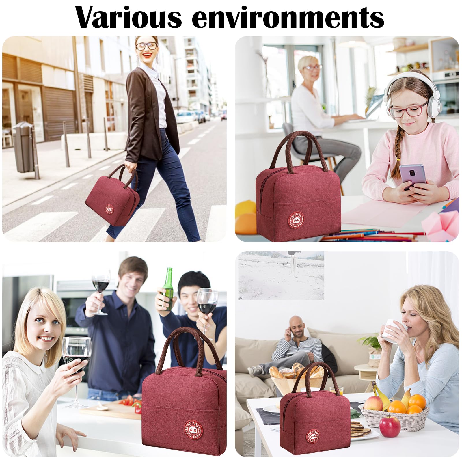 Borsa Frigo NHHEO 6L Porta Pranzo | Termica, Impermeabile, Per Ufficio, Scuola, Picnic | Nero