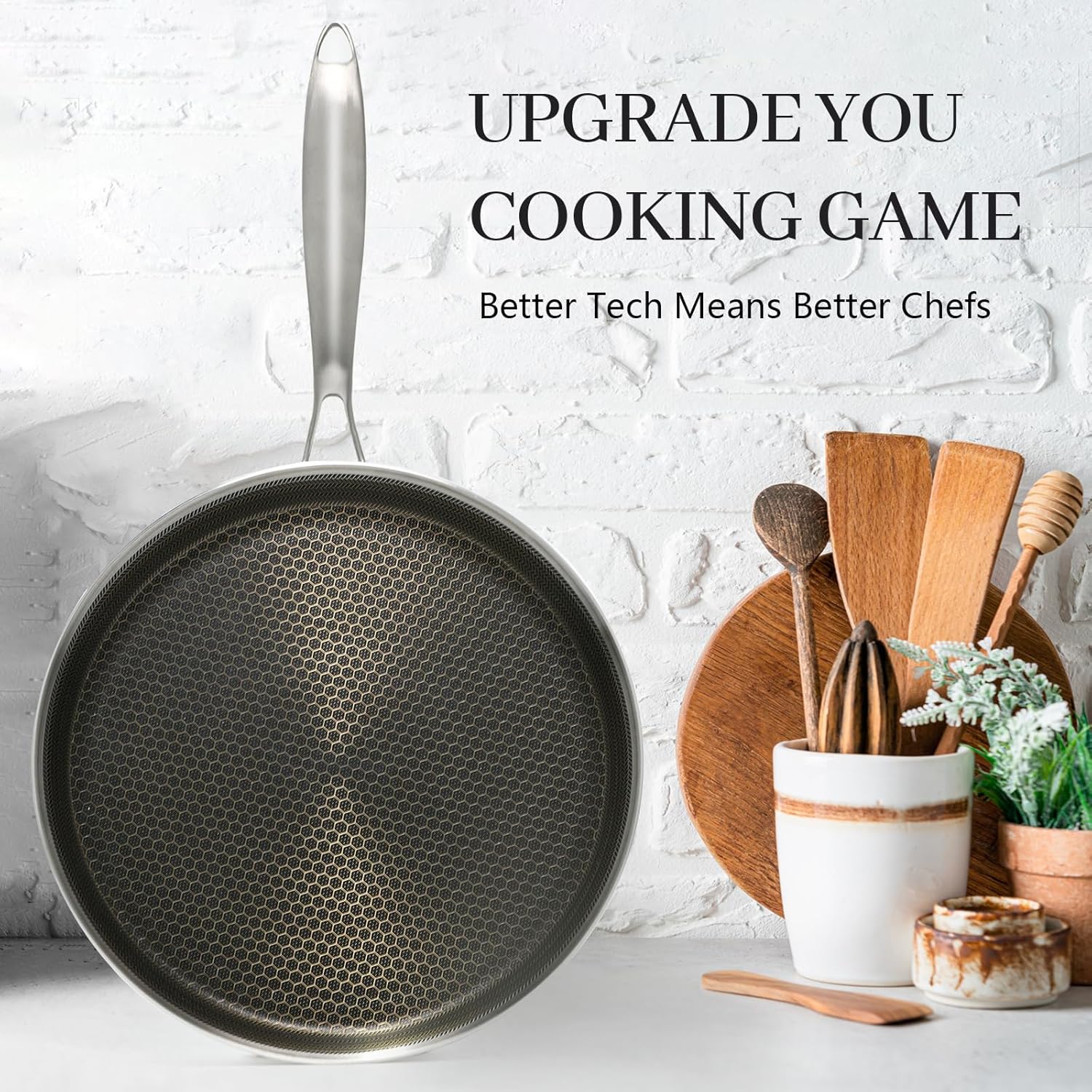 Crepe Pan No stick Stainless Steel, 11 inch Honeycomb Coating Pancake Pan for Dosa Tawa, Tortilla, Burrito, Taco, Nonstick Flat Skillet Tawa Dosa Tortilla Griddle Pan, Induction Compatible, PFOA Free - Image 7