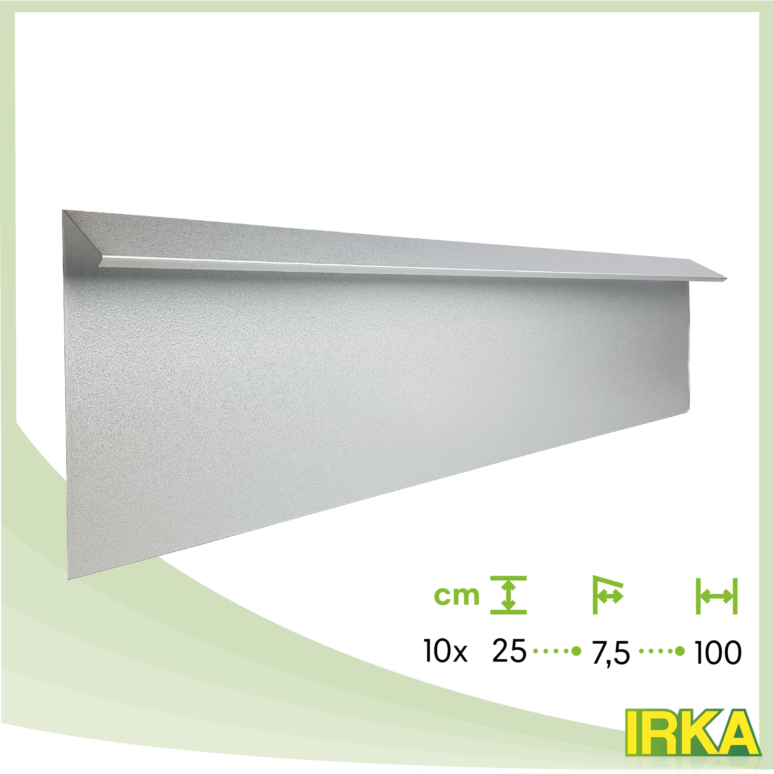 IRKA Schneckenzaun Typ2 Komplett-Set Alu Zink 25 x 0,05 cm | Beeteinfassung, 10x Seitenteil, 4X Eckverbinder