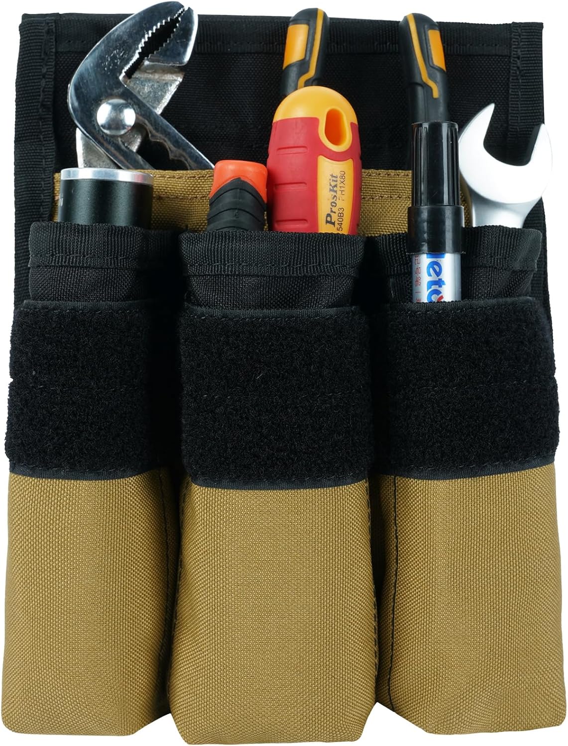 MELOTOUGH 7-Pocket Firefighter Tool Pouch with Carry Handle and Flap, Fits in Bunker Gear Pocket, Tool Organizer