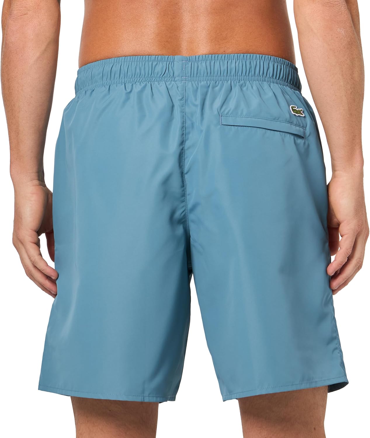 Lacoste Men's Long Branded Swim Trunks