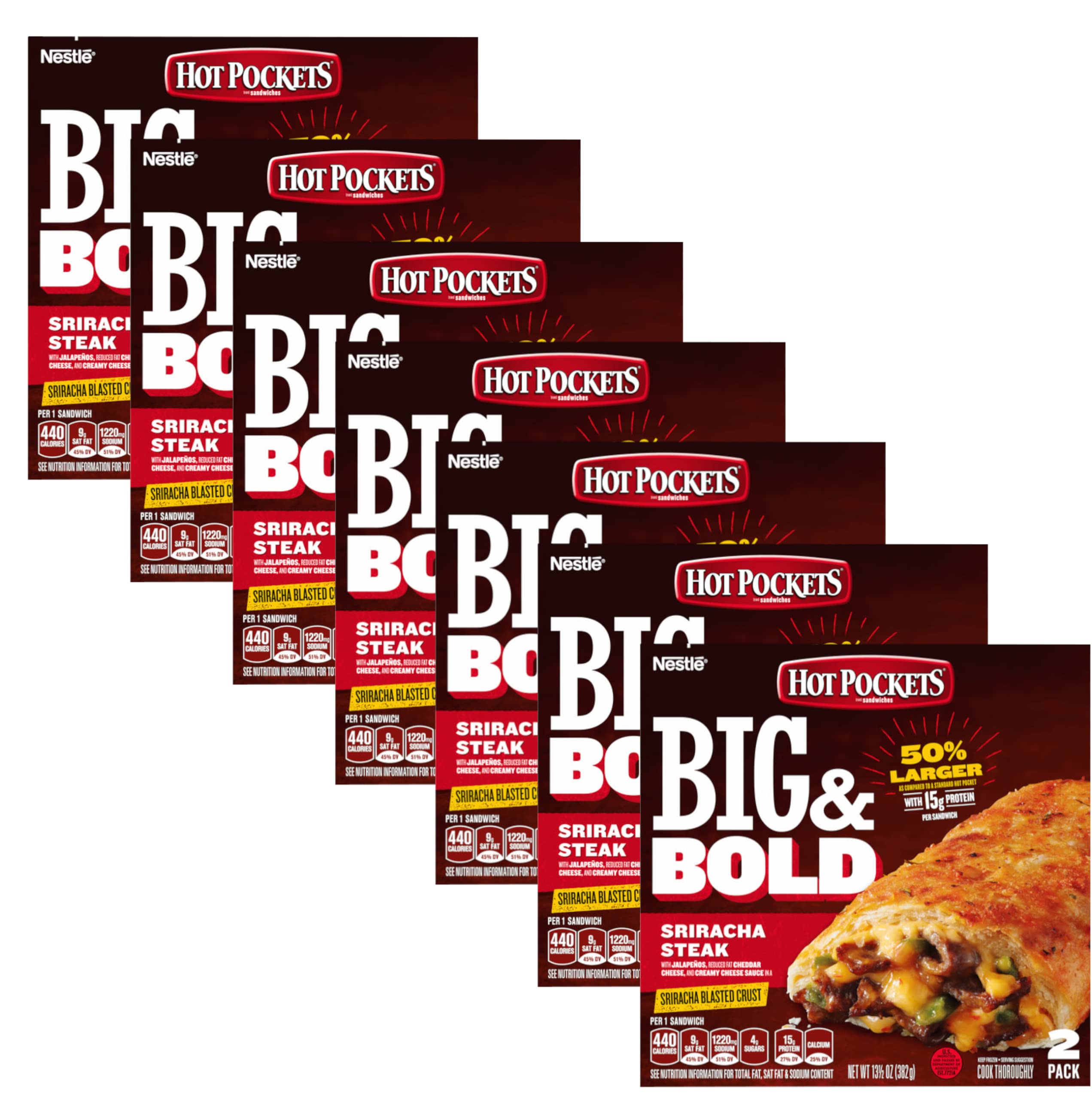 Buy Hot Pocket Frozen Big & Bold Sriracha Steak with Jalapenos and