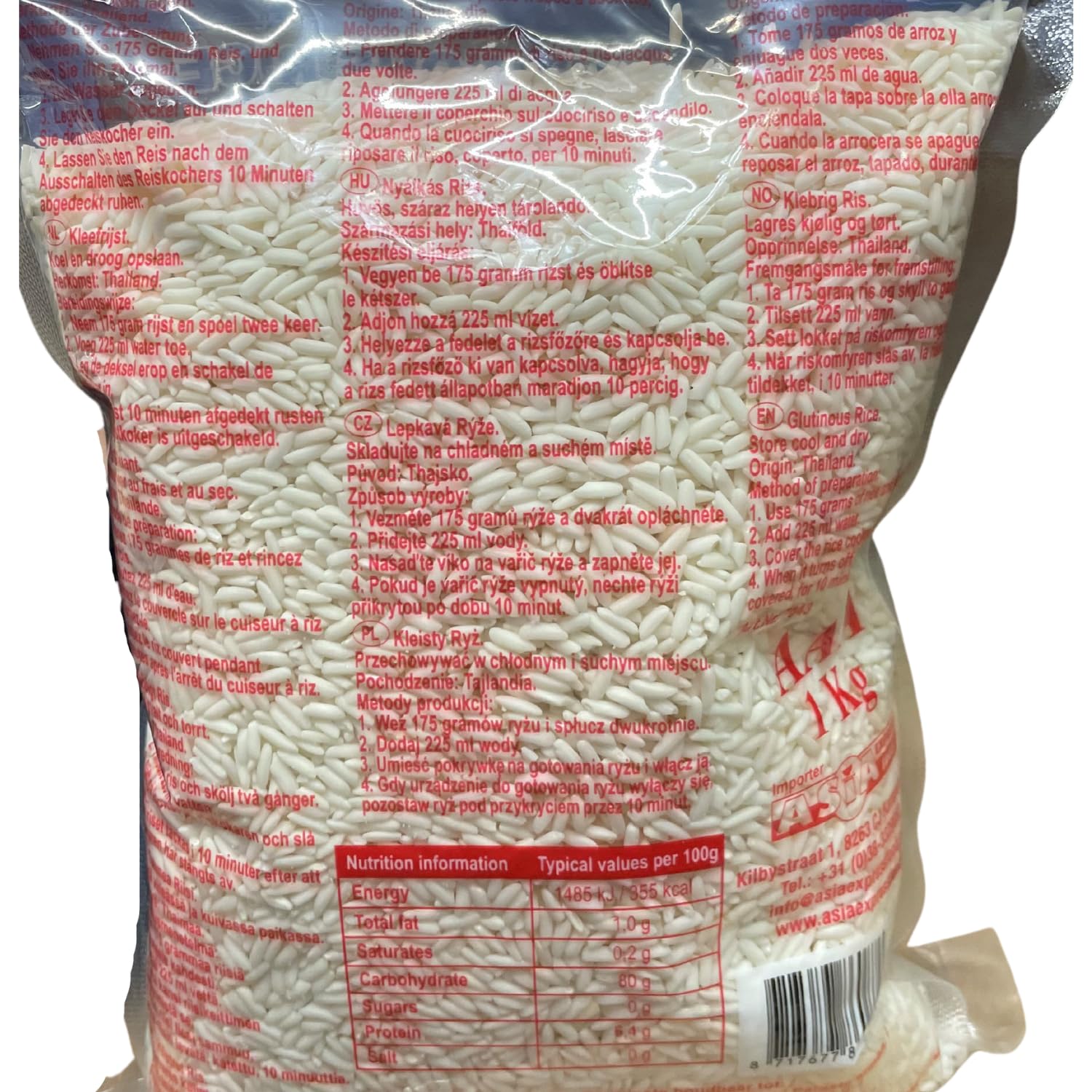 ROYAL THAI RICE - Arroz glutinoso - 1 X 1 KG