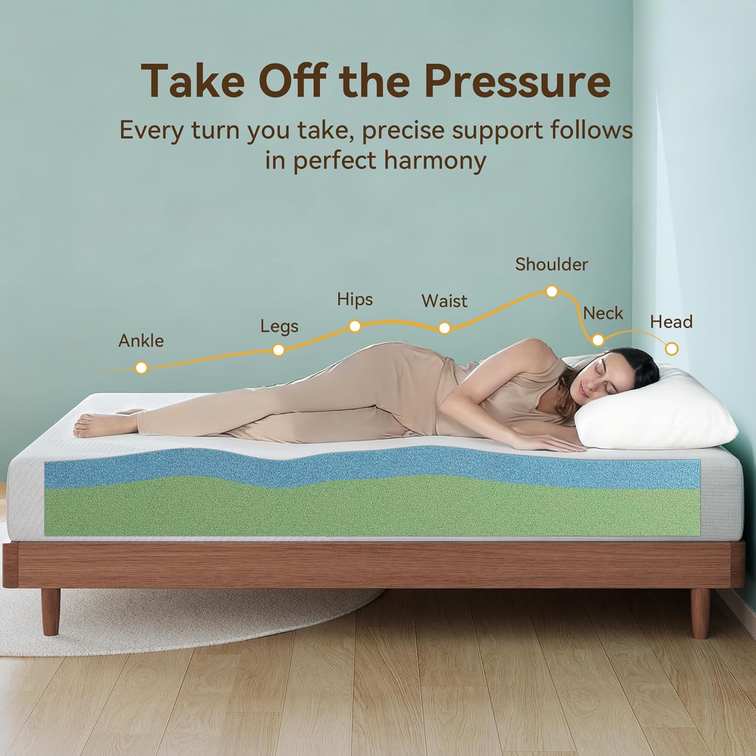 Susalt 8 Inch Twin Mattress - Medium Firm - Gel Memory Foam Twin Size Mattress in a Box - Pressure Relief, No Fiberglass - 100 Night Trial - Removable Washable Cover