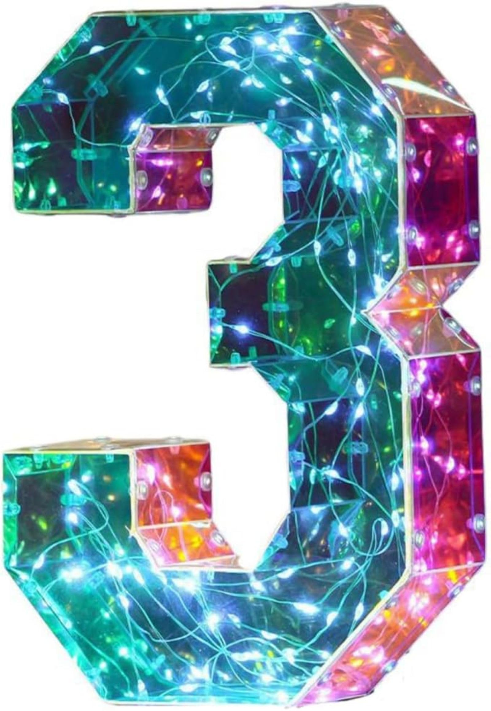 Jemnpela LED Marquee Letter Number Sign Lights Glitter Light Up Alphabet Figure Night Light for Birthday Party Wedding Home Bar Holiday Wall Decoration