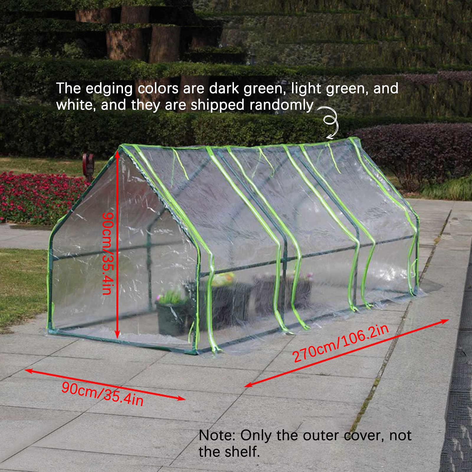 Funda de repuesto para invernadero, cubierta transparente de invernadero con cremallera enrollable, cubierta protectora transparente impermeable para plantas para exteriores