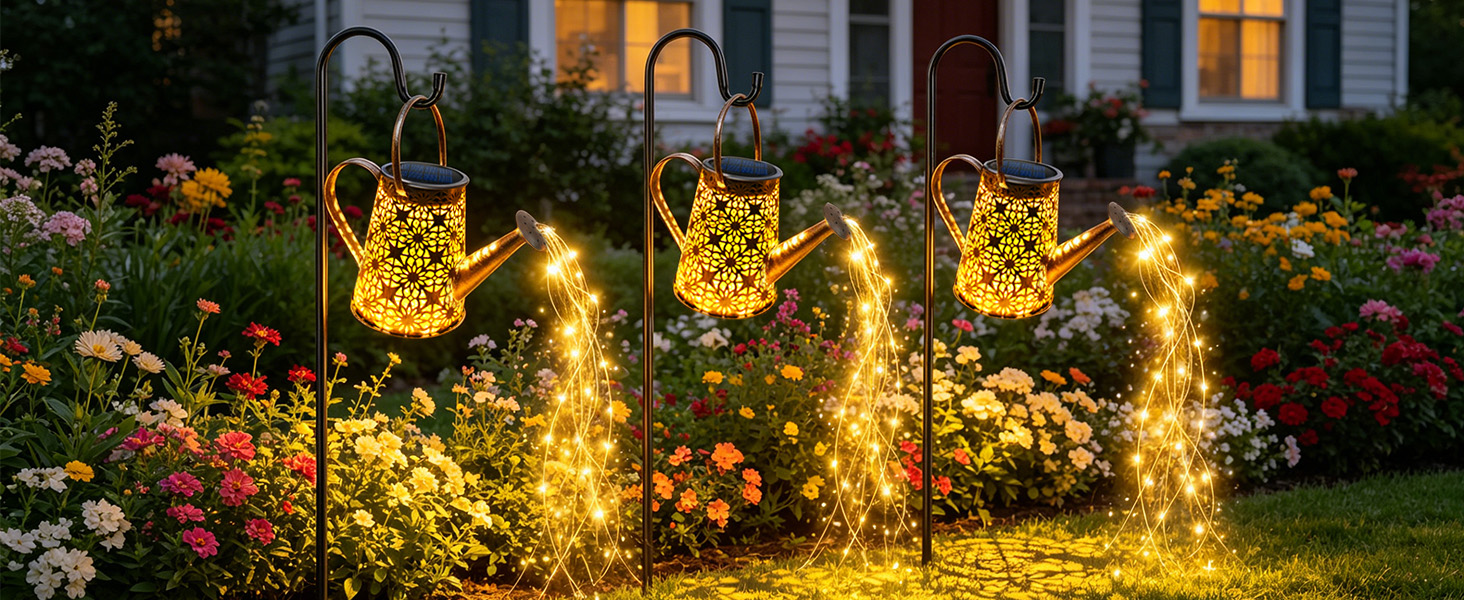 VOOKRY Solar Watering Can Lights, Large Retro Metal Hanging Solar Lights Outdoor Waterproof, Gifts for Women Mom Grandma Birthday, Outside Yard Garden Porch Lawn Patio Decoration, Warm White