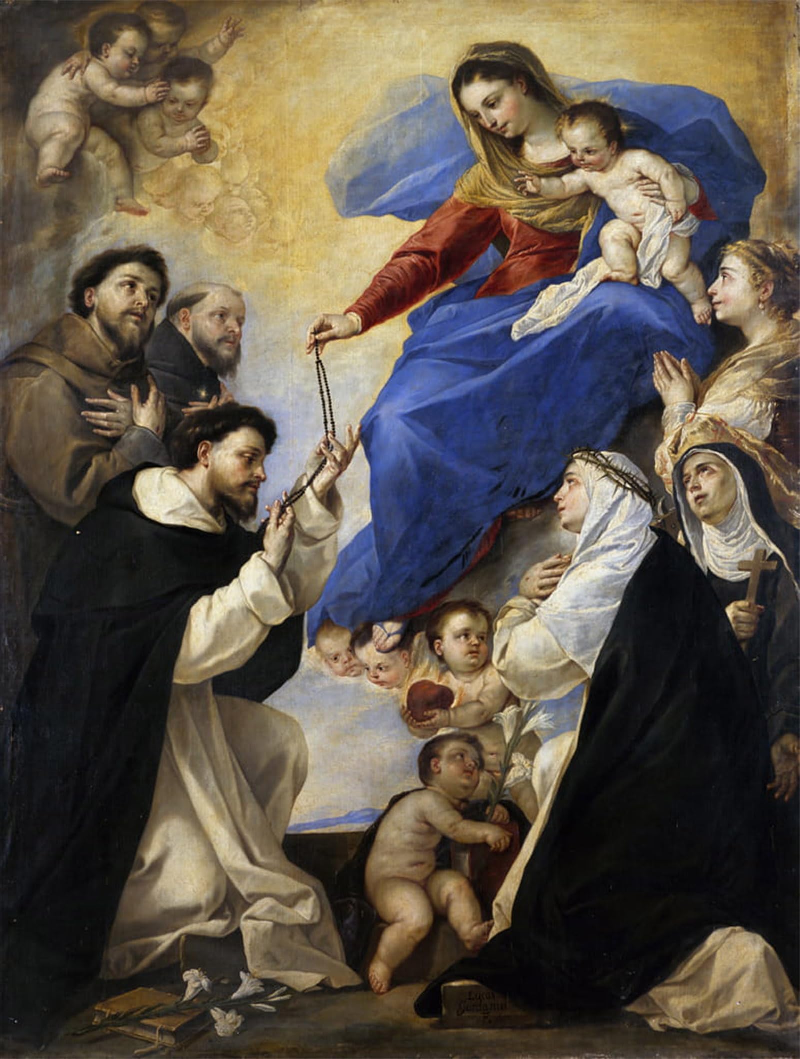 RZHRHJES Vintage Wall Art Picture on Canvas Wall Art Poster Our Lady of the Rosary by Famous Artist Canvas Poster for Home Decor 60x90cm