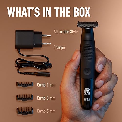 Miniatura 6 de King C Gillette recortadora de barba para hombre incluye 1recortadora inalámbrica con una hoja 4D y 3peines intercambiables resistente al agua