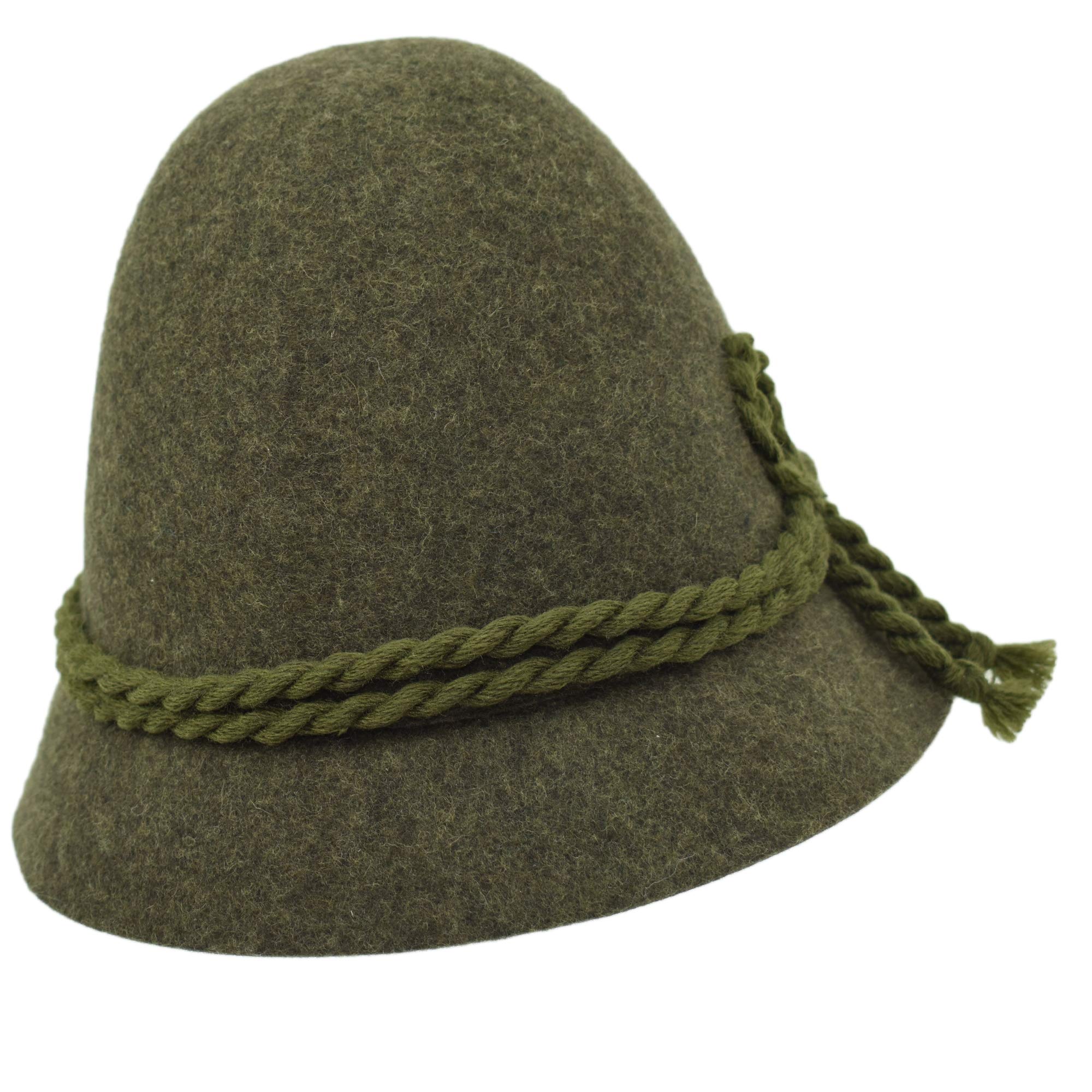 Melegari Cappello da Montagna Sepplhut | Cappello da Pastore | Cappello Alpino | Uomo Donna | Estate/Inverno (Verde, 56)