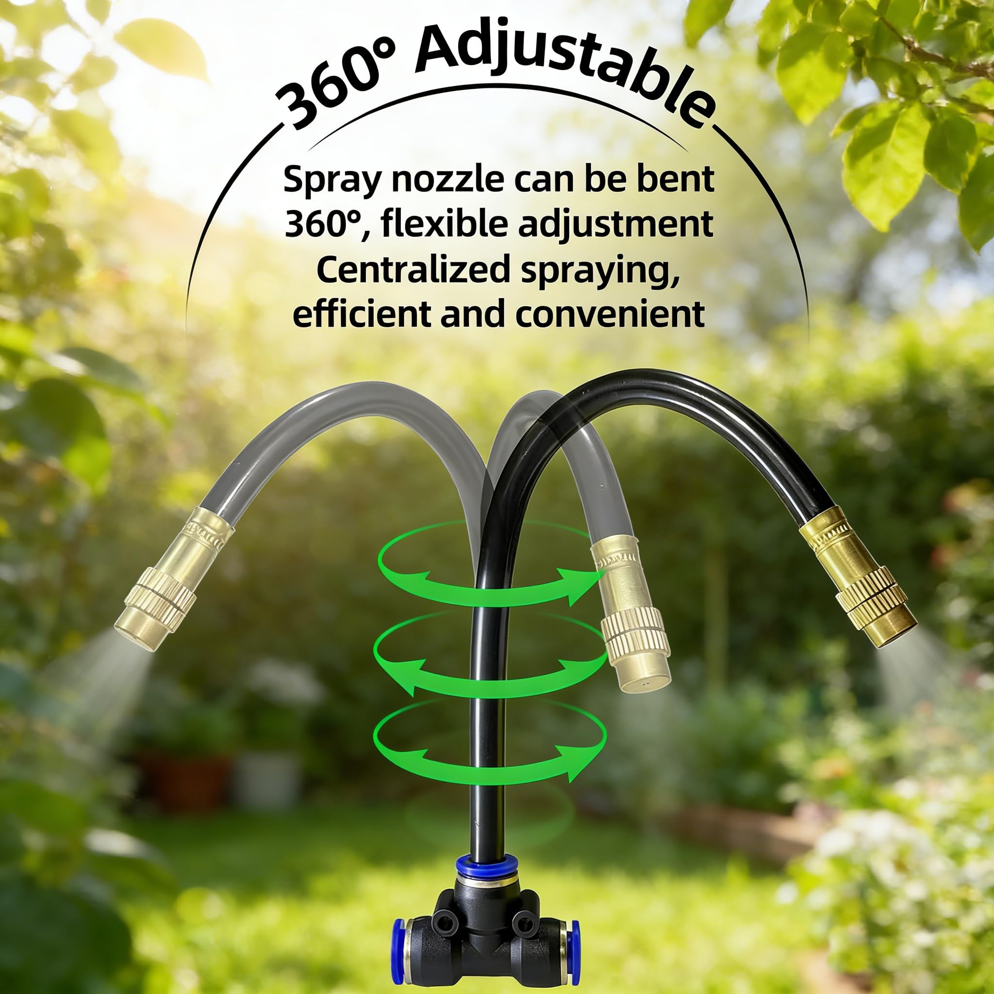 Kit di irrigazione a goccia da 60 m con connettori push-fit, sistema di irrigazione automatico da giardino fai da te, design a risparmio idrico aggiornato 2026 con 3 ugelli regolabili per cortile