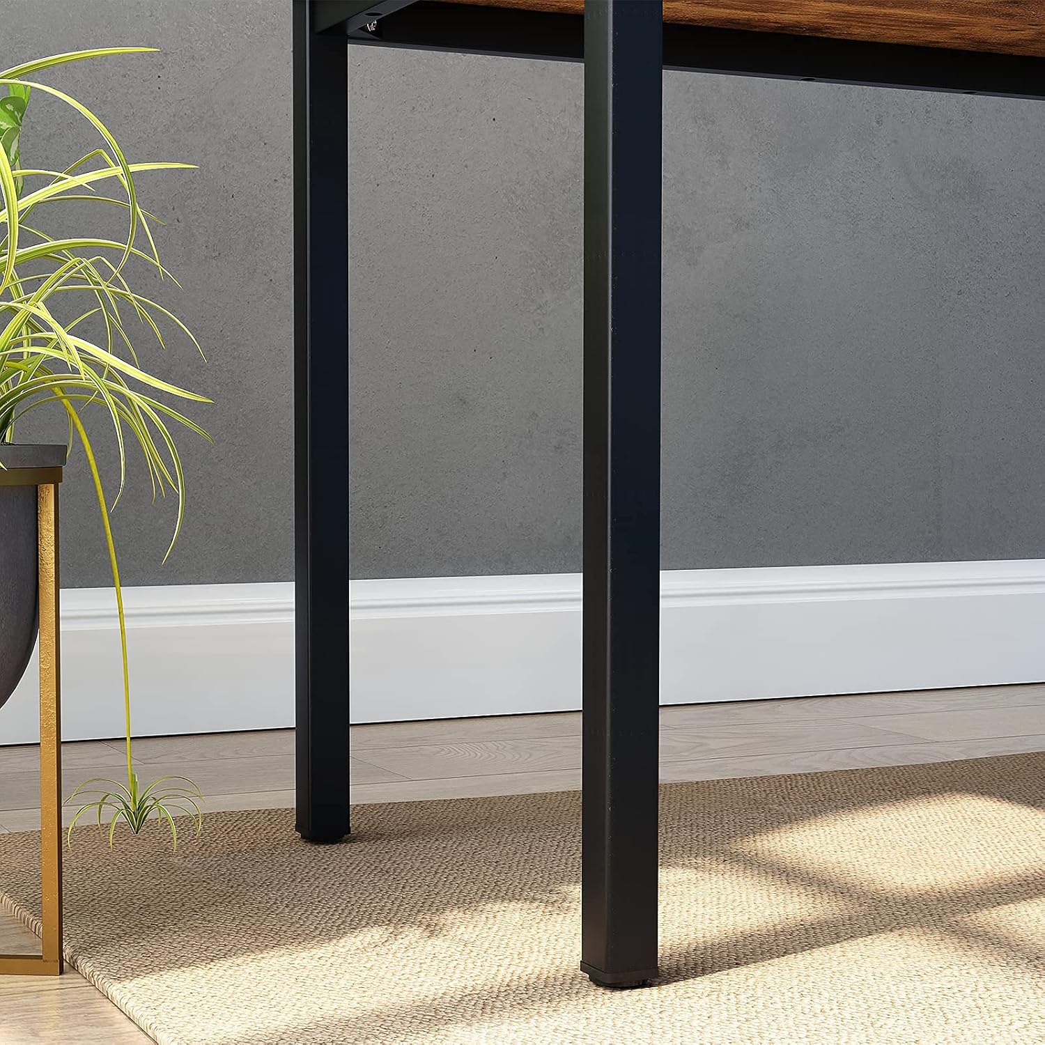 DlandHome 63 inch Computer Desk Home Office Table Writing Desk Study Table Gaming Desk Workstation (63 inch, Rustic Brown)