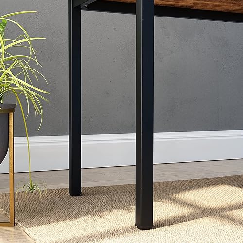 Miniatura 44 de DlandHome Escritorio pequeño para computadora de 31.5 pulgadas, mesa de escritura para espacios pequeños, mesa de estudio, escritorio para Nogal