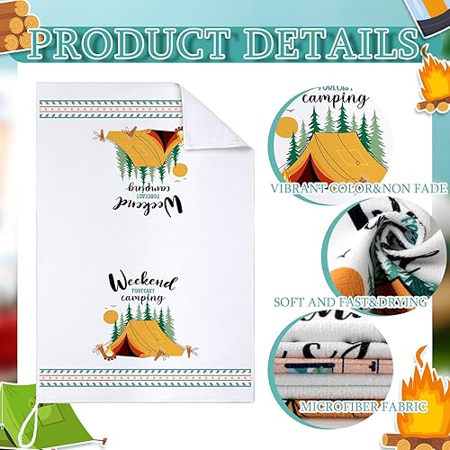 Miniatura 5 de Juego de 6 toallas de cocina para camping, toallas absorbentes blancas para cocina, tienda de campaña de hoguera, paños de cocina para auto, 24 x 16