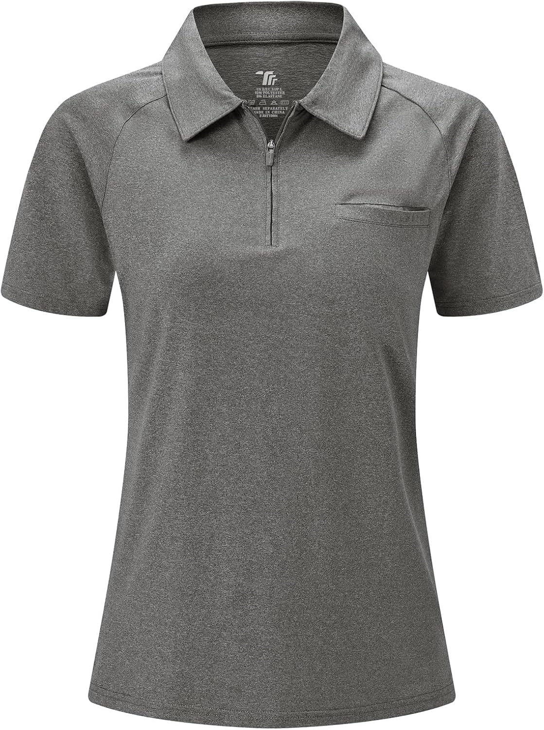 BGOWATU Women's Short Sleeve Golf Polo Shirts 1/4 Zip Tennis Tops Collared T-Shirts UV Protection Quick Dry