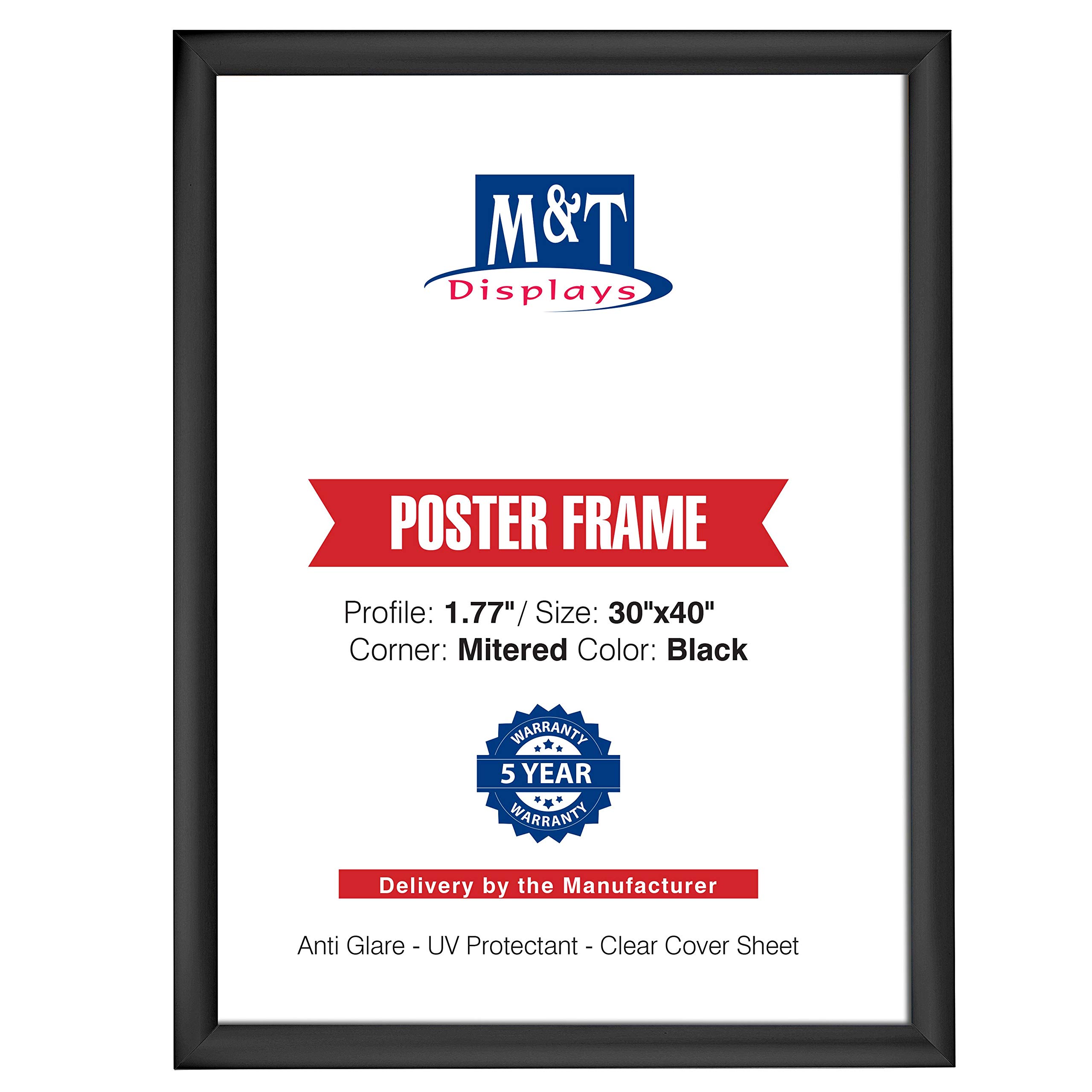 Buy M&T Displays Snap Frame 30x40 Inch Black 1.77" Aluminum Profile Front Loading Wall ing Photo