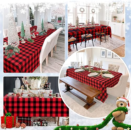 Miniatura 3 de Manteles de Navidad, mantel a cuadros de granja, mantel a cuadros para Navidad, día de Acción de Gracias, Halloween, decoración de fiesta de