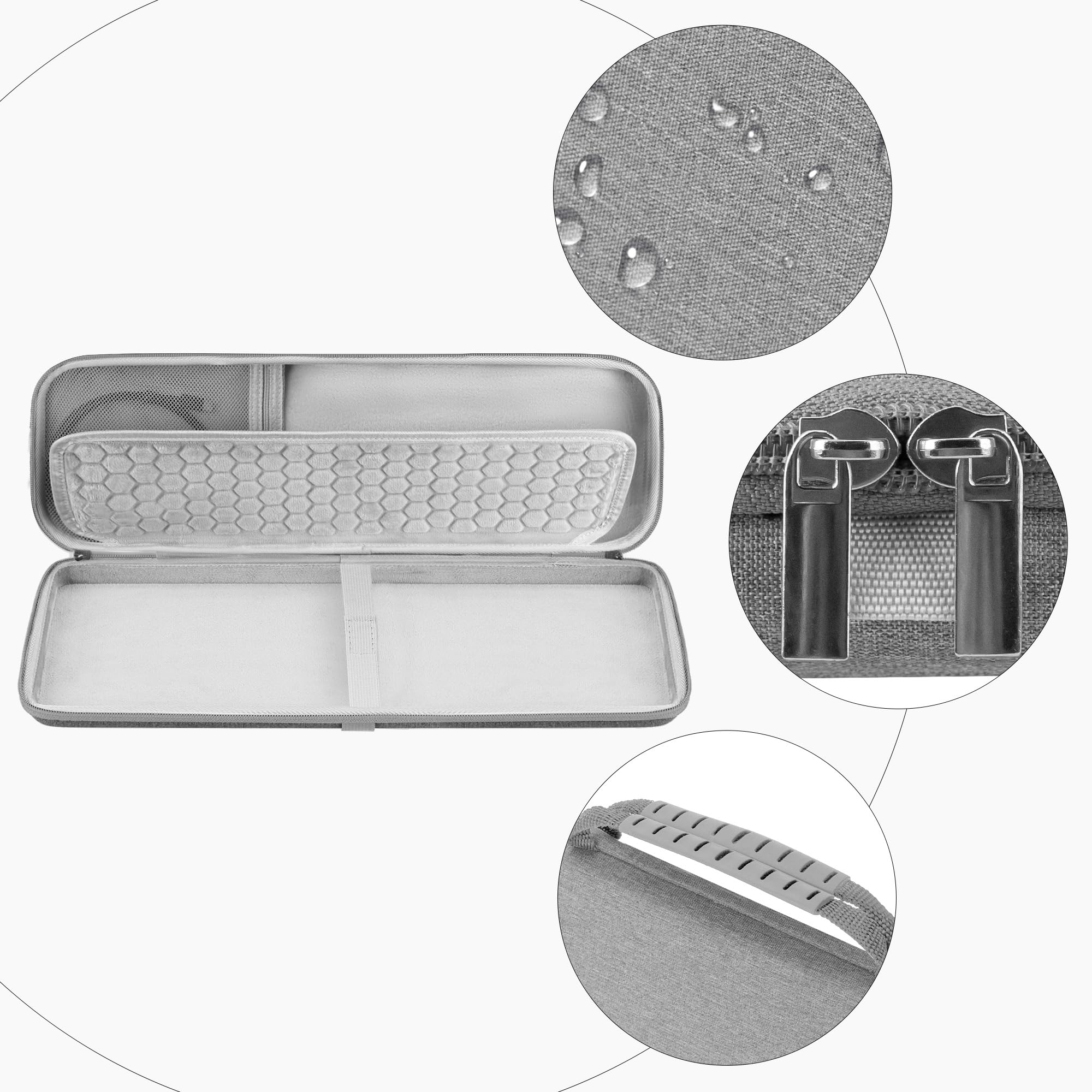 Funda de Transporte para Teclado Geekria, Compatible con Logitech MX Keys S/MX Keys Advanced, Estuche de Viaje rígido EVA (Gris Claro)