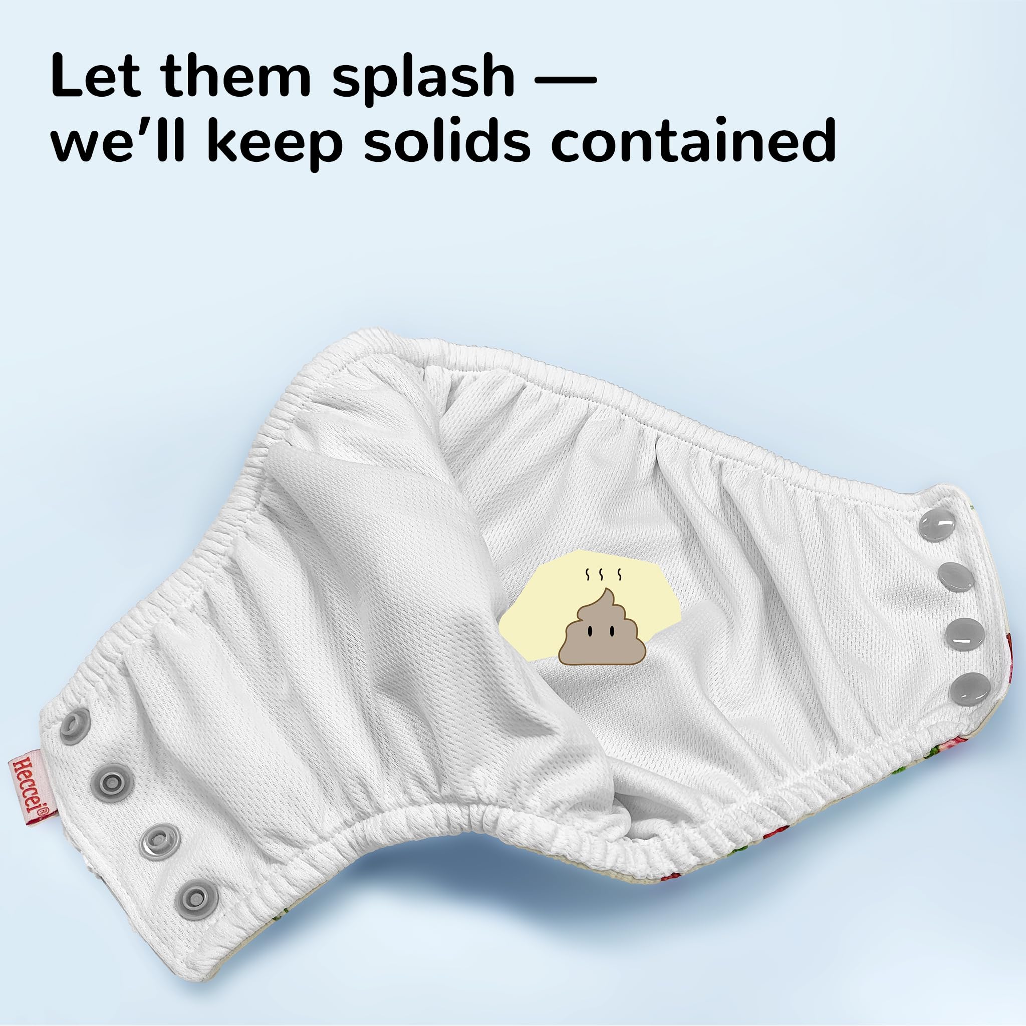 HECCEI Couche de bain pour bébé, réutilisable, douce pour la peau, taille réglable, motif de canard, taille 18-24 mois
