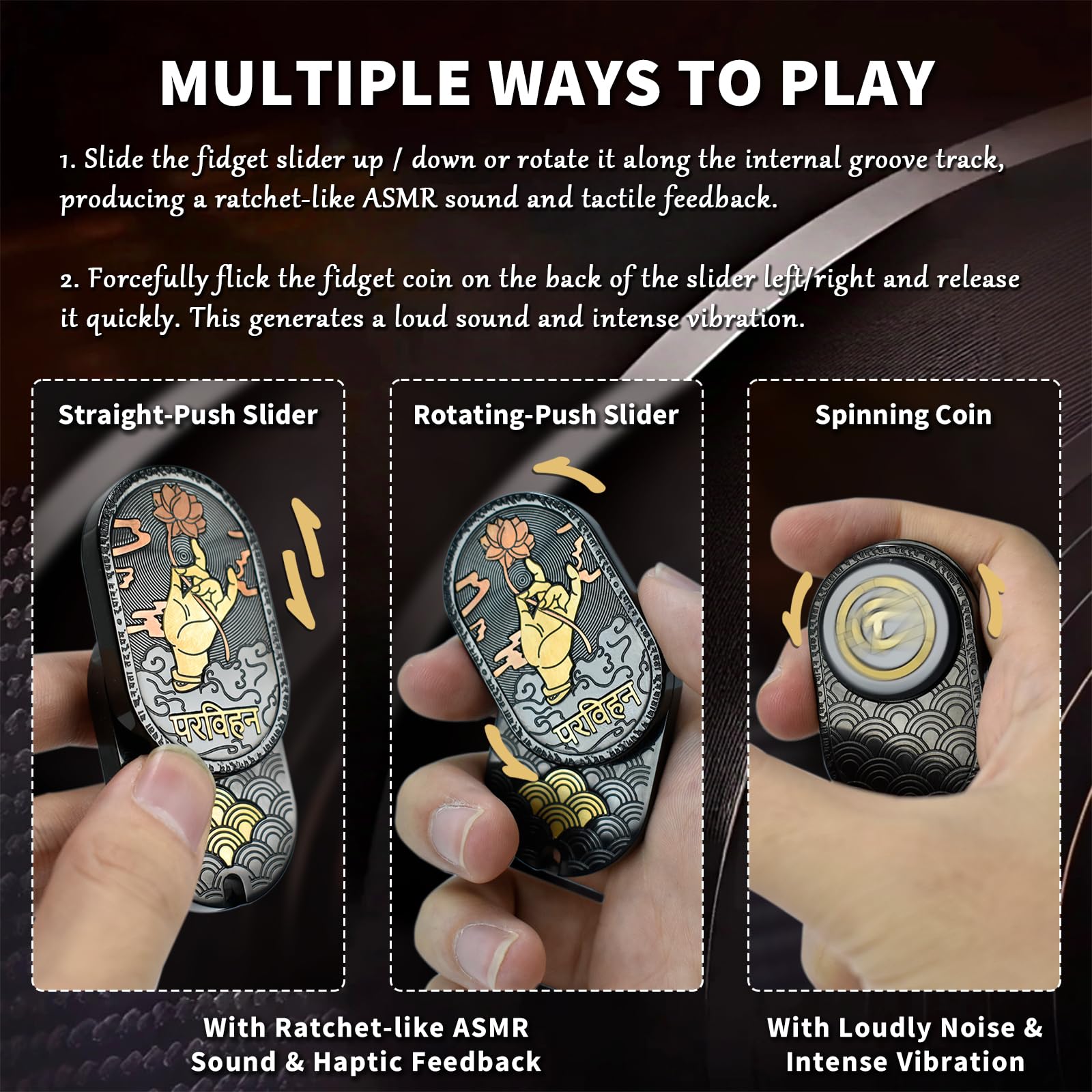 Amazon.co.jp: HIDEDC ブッダハンドフィジェットスライダー ステンレス