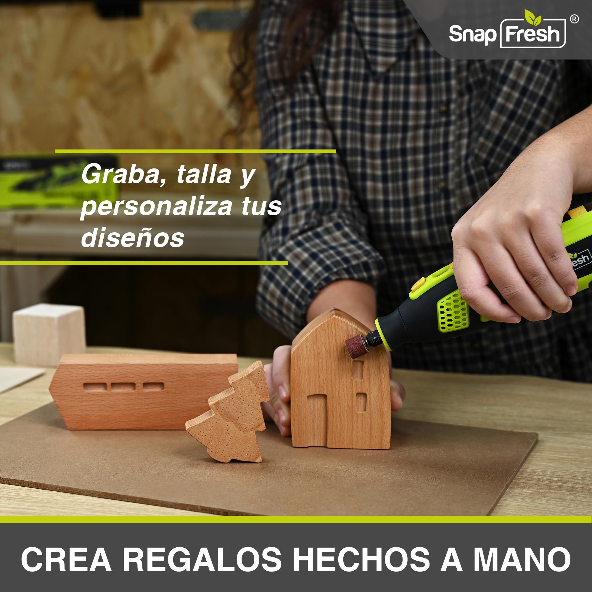 SnapFresh Herramienta Rotativa Inalámbrica 12V con Pantalla Digital, Multiherramienta con 32 Velocidades Ajustables (5000-32000 RPM), Kit Profesional con 111 Accesorios, Cargador Rápido y Maletín