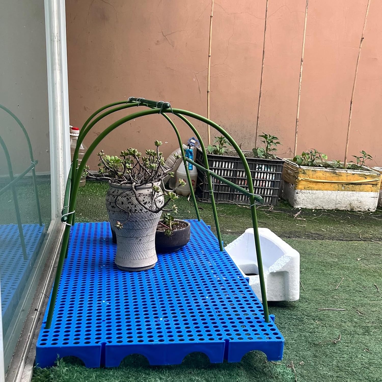 GOCHUSX Plastic Pallets,Lightweight Pallet Grid Board,Nestable Shipping Pallet,Waterproof Wear-Resistant Food Storage Pad for Supermarket (Blue 2 Pack)