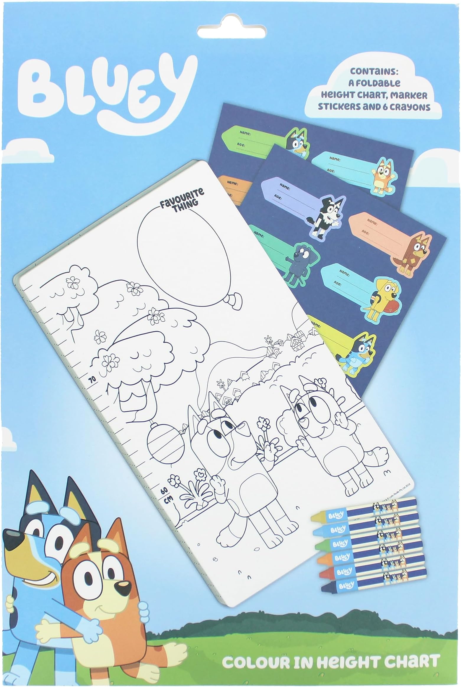 Bluey Height Chart | Kids Wall Growth Chart | Bedroom & Nursery Decor | Bluey Gifts & Toys