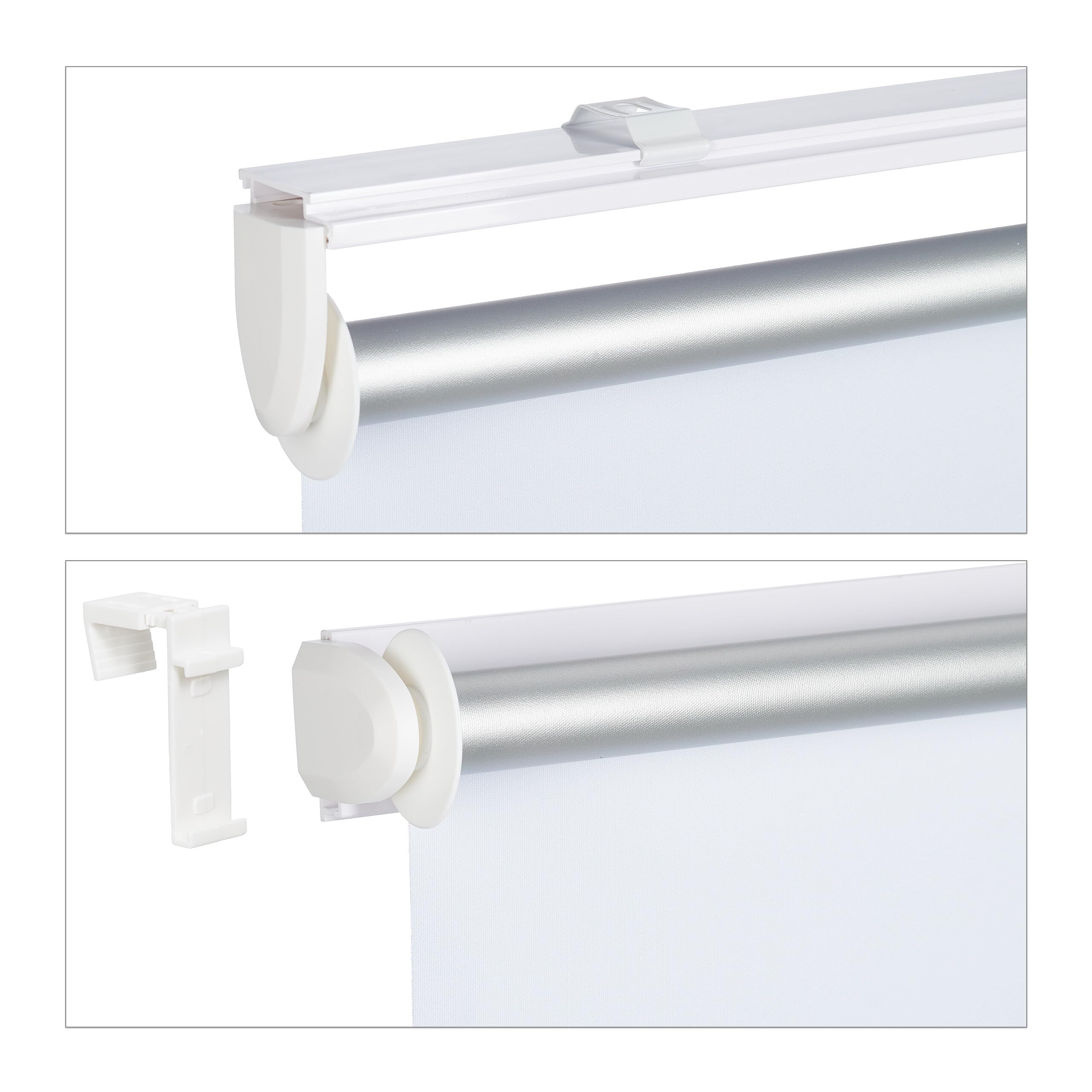 Relaxdays Tenda a Rullo per Interni Termica, Tendina Oscurante e Isolante, Catenella, 80x220cm, Tessuto L: 76 cm, Bianco