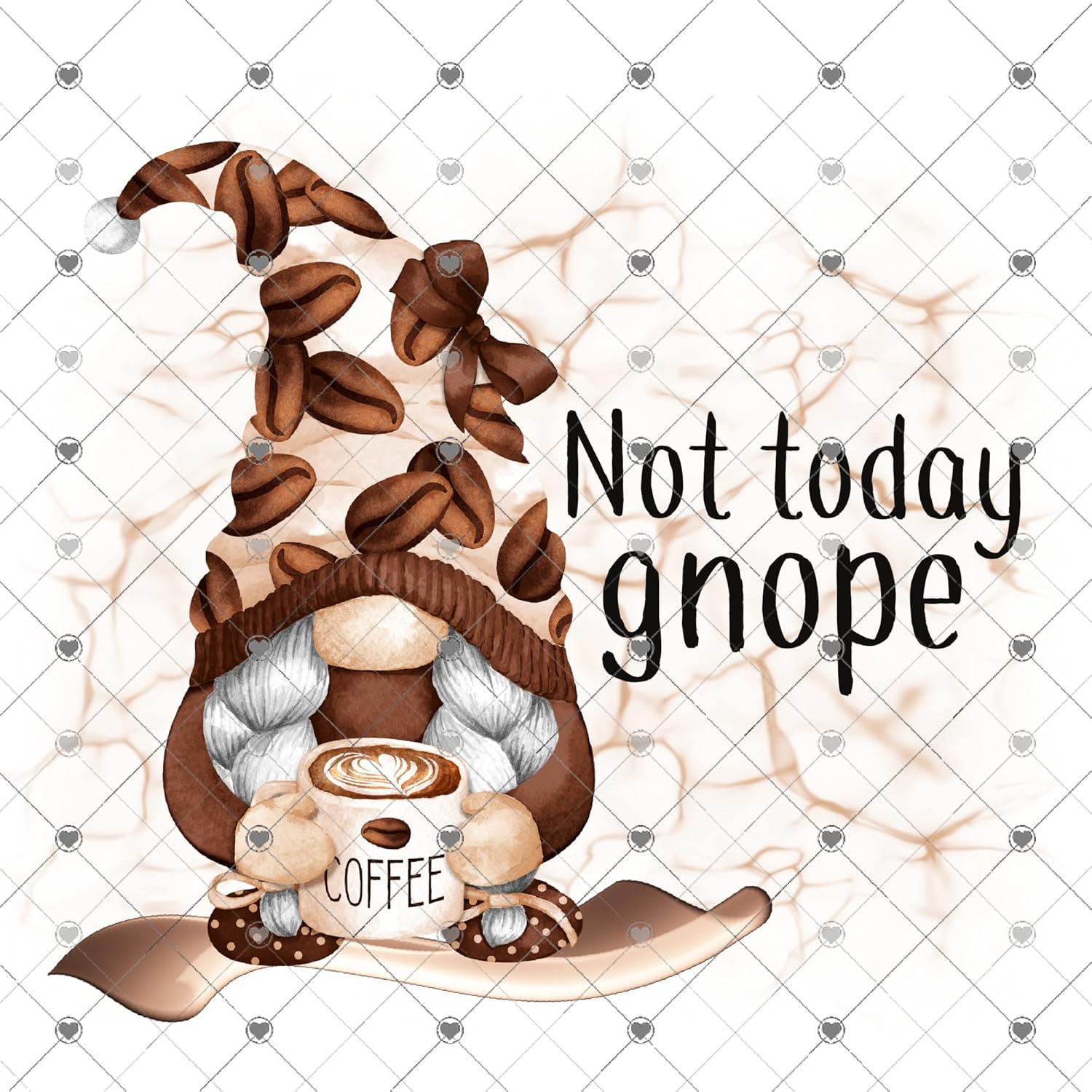 Coffee Gnome Sublimation Transfer, Ready to Press, Coffee Transfer, Ready to Use, Coffee Lover Sub Design, Not Today Gnope Coffee Gnome (Adult x5)