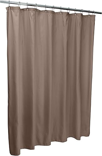 Miniatura 8 de Bath Bliss, Cortina de ducha de microfibra suave al tacto con diseño de diamante, color topo de 70 x 72 pulgadas, lavable a máquina, ojales