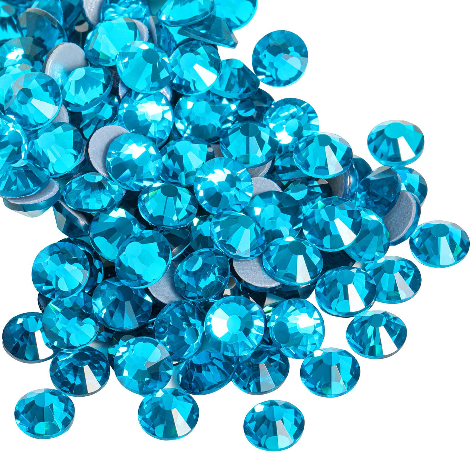 Beadsland Hotfix Rhinestones,2880pcs Flatback Crystal Rhinestones for Crafts Clothes DIY Decoration,Indicolite,SS8,2.3-2.5mm