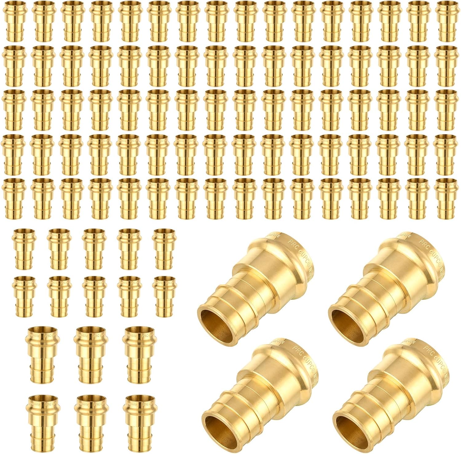 5-Pack Niikappu 1" Copper Press x 1" Pex A adapter, Brass Press Fitting PEX-A Expansion Coupling for Copper and Pex Pipe Connection