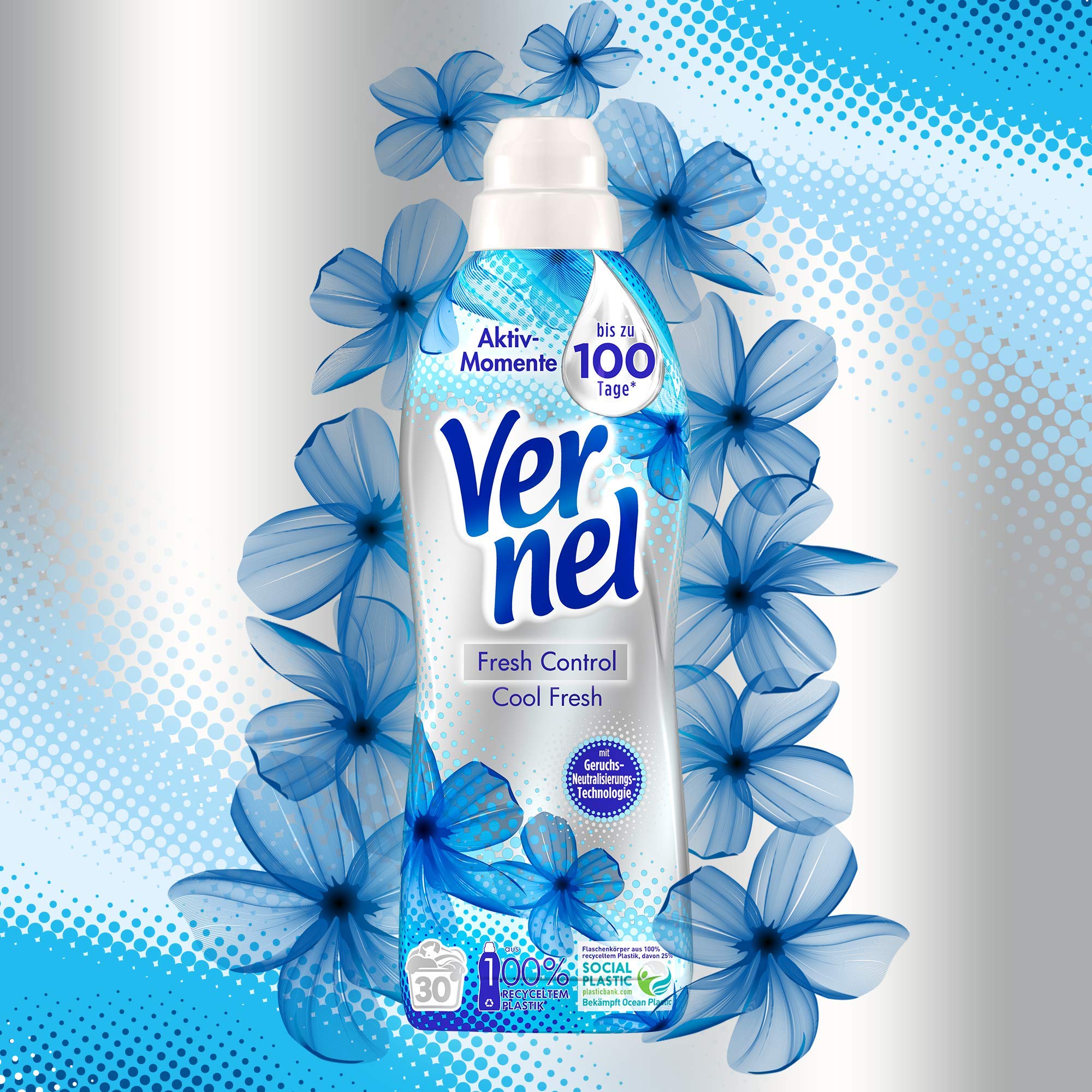 Vernel Ice Blue Ammorbidente concentrato 60 WL, confezione da 6 (6 x 60 lavaggi)