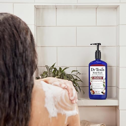 Miniatura 5 de Dr Teal's Gel de baño con sal pura de Epsom, con manteca de karité y aceite de almendras, 24 onzas líquidas (paquete de 4)