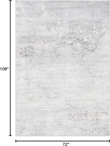 Miniatura 104 de SAFAVIEH Brentwood Collection - Alfombra de área de 9 x 12 pies, gris claro y azul, diseño abstracto moderno, no desprende pelusa y de fácil azul