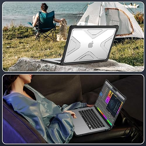 Miniatura 7 de Fintie Funda para MacBook Air de 15 pulgadas A3241 A3114 A2941 (versión 2023 2024 2025)  Carcasa rígida resistente con parachoques de TPU para