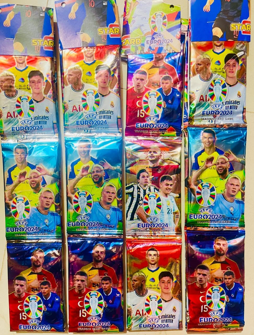 Euro 2024 Official Trading Card, Pack of 12 (Total 96 Cards) Game Booster Packs, Football Players Collection, League Collectible Collection Gifts for Fans (12)-picture-10