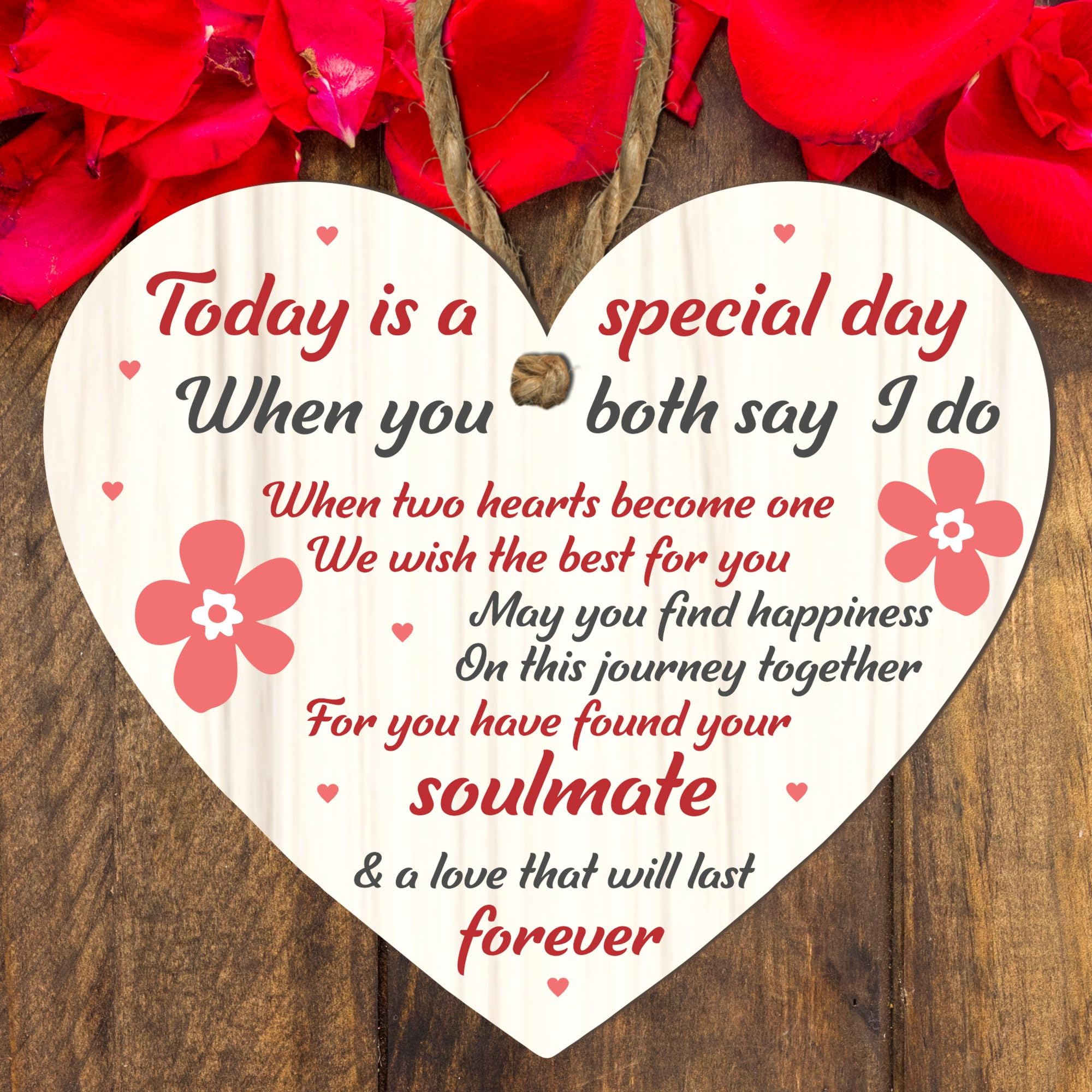 Mr and Mrs Wedding Gift Wooden Heart Plaque - Bride and Groom Keepsake Soulmate Gift: A Keepsake to Celebrate Love - Perfect for Weddings, Anniversaries, & Special Occasions (MDF WOOD)