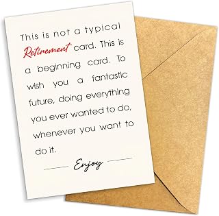 Funny Retirement Gifts – Humor for Boss, Coworker, Teacher, Nurses, Grandpa, Grandma – Happy Retired Gift for Friends, Family – Single 5.3''x 8'' Folded with Envelope