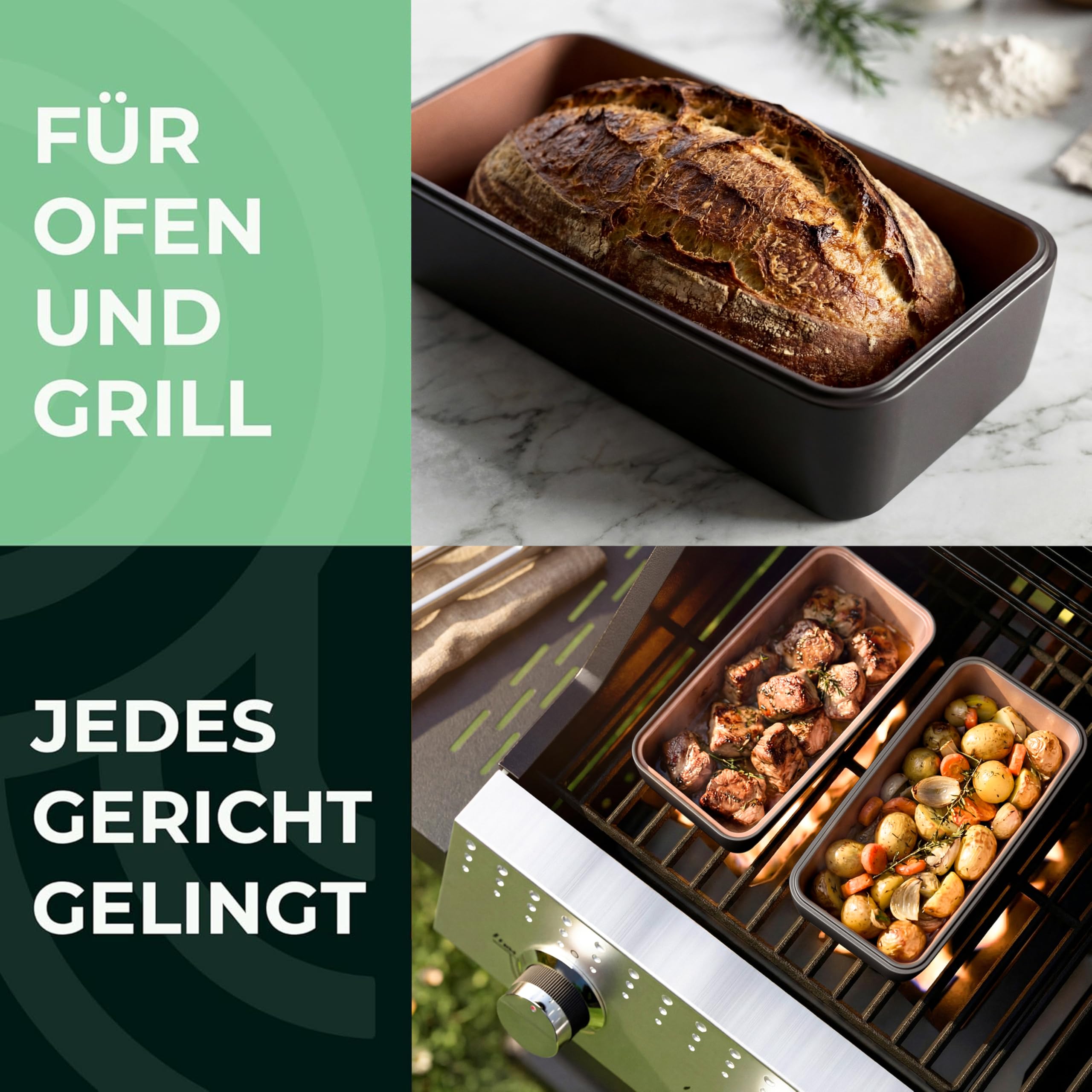myromy® Brick BBQ Keramik-Bräter, Grillstein, Grillplatte, Handmade Germany
